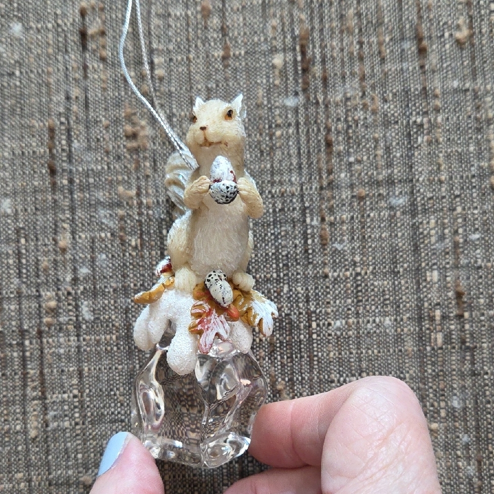 Charming Cream Squirrel Ornament